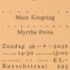 26 april: Myrthe Prins in gesprek met Marc Kregting